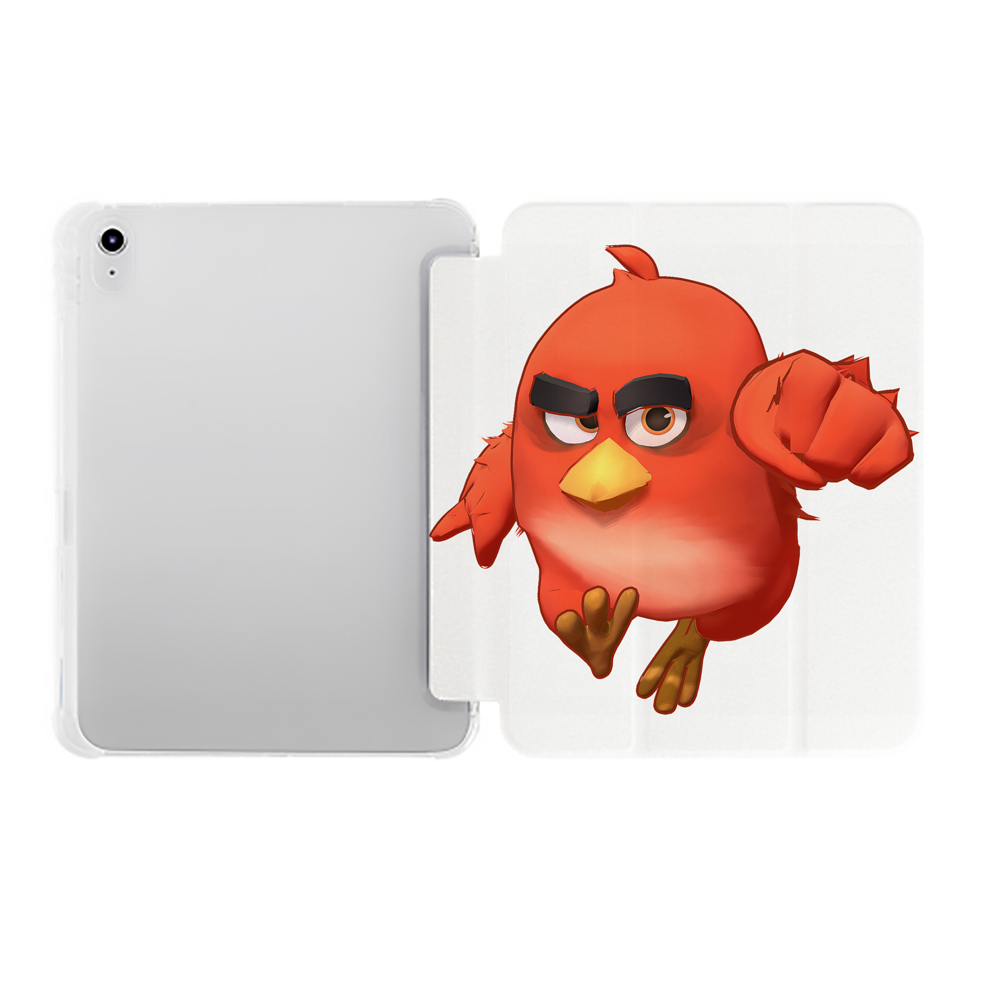 （画像用） Angry Birds アングリーバード IPad ケース ペン収納付き 三つ折りスタンド PUレザー×シリコン 対応機種9.5/10.5/10.9インチ